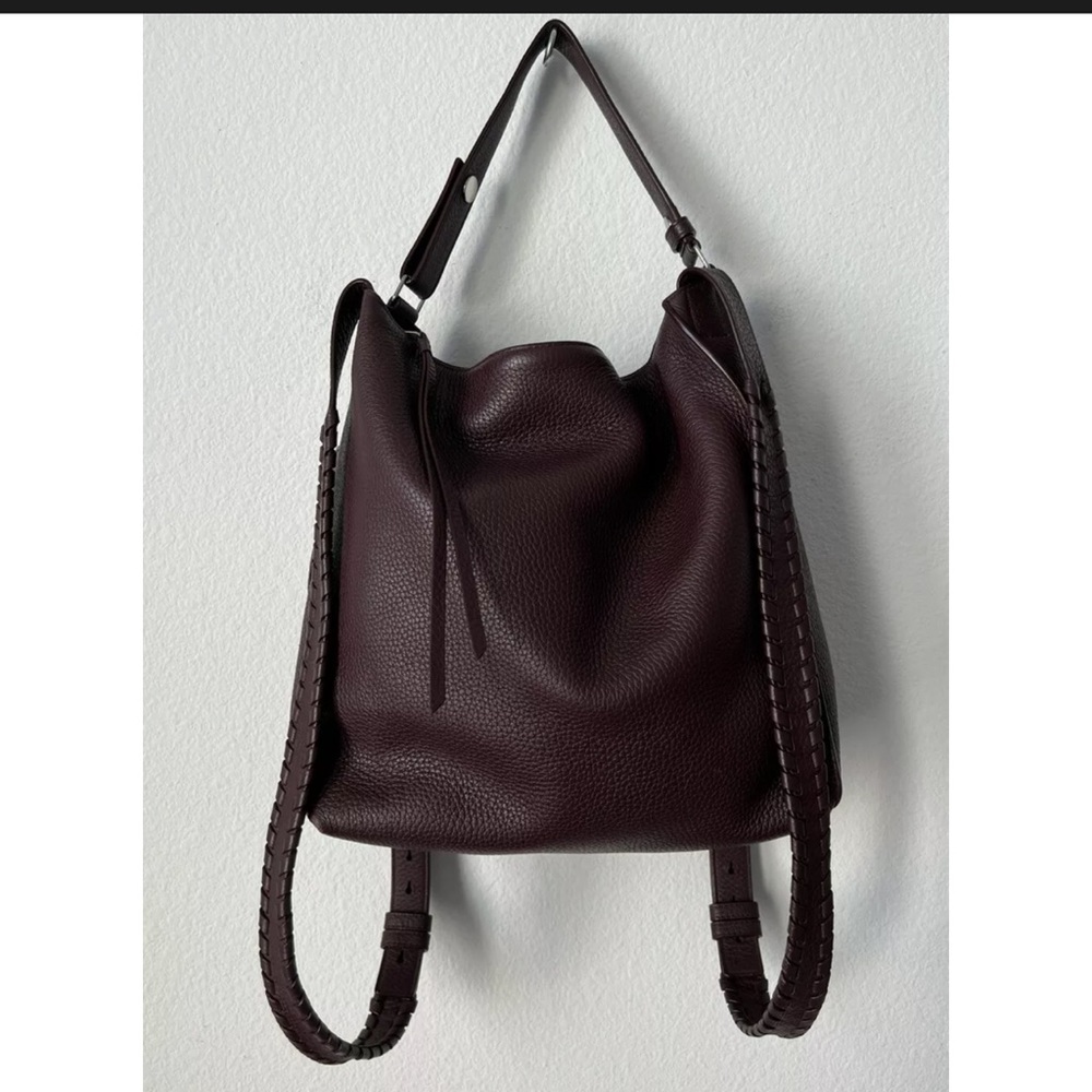 ALLSAINTS 'Kita' Convertible Leather Backpack Burgundy/Wine
